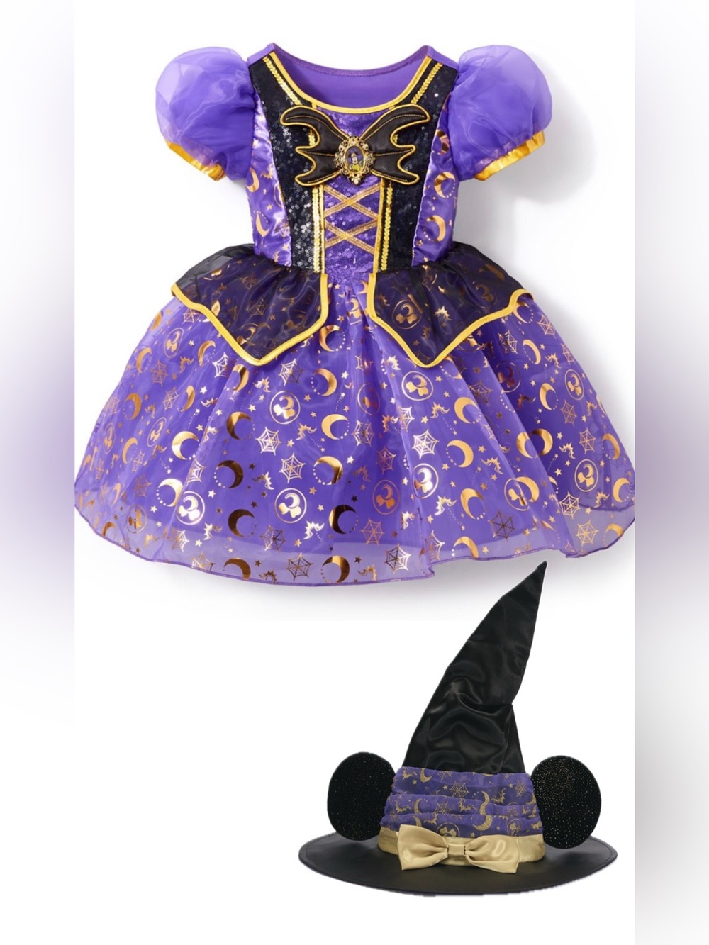 Disney Minnie Witch Costume 5/6 with matching hat
